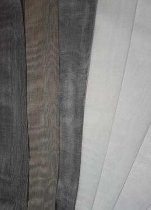 Однотонная тюль-сетка с легкой текстурой под лен, с утяжелителем, серый3 фото