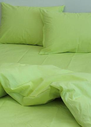 2-х спальный комплект постельного белья украина ранфорс 100% хлопок однотонный лимонный sunny lime1 фото