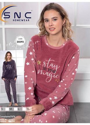 Якісна піжама жіноча фліс махра s snc