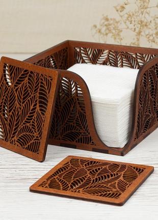 Деревянная салфетница "mahogany"