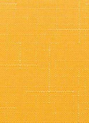 Тканевые однотонные рулонные шторы система мини беста с текстурой под лен оранжевый1 фото