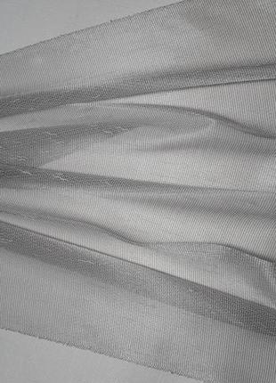 Однотонная текстурная тюль  с легким блеском с утяжелителем для гостиной кухни детской спальни серо-коричневый
