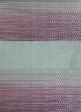 Рулонная штора день-ночь в кассете, закрытая система, ткань дн, турция, белый розовый,  размер 400х1300