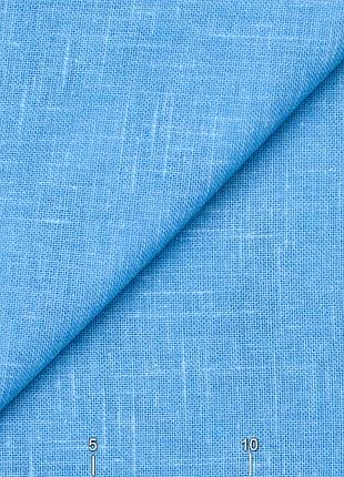 Тюль-рогожка с рисунком для гостиной детской спальни кухни голубые цветы на серо-бежевом фоне