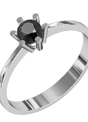 Золотое кольцо с черным бриллиантом 0,30 карат