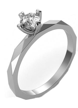 Золотое кольцо с бриллиантом 0,23 карат