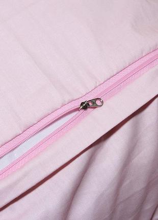 Семейный комплект постельного белья, украина, ткань сатин люкс, листья, розовый  с компаньоном6 фото