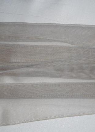 Однотонная тюль-сетка с легкой текстурой под лен, с утяжелителем, бежевый1 фото