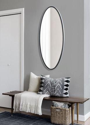 Овальное зеркало черно - белое 1300х600 мм1 фото