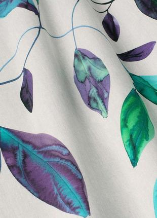 Декоративная ткань для портьер римских штор  покрывал подушек испания фиолетово-бирюзовые листья