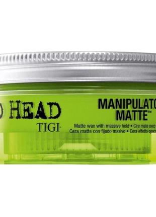 Матовий віск потужної фіксації tigi bed head manipulator matte 57ml