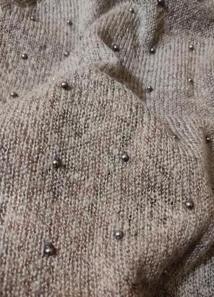 Нарядный тоненький серый свитер реглан большого размера6 фото