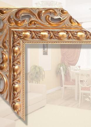 Зеркало в деревянном итальянском багете 90мм1 фото
