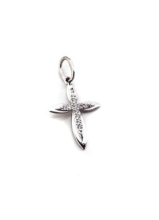 Серебряный крестик с фианитами