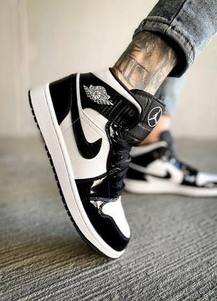 Женские высокие кожаные кроссовки nike air jordan 1 mid se asw"carbon fiber"#найк
