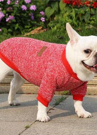 Модний м'який светр "класик" для котів та собак, червоний s