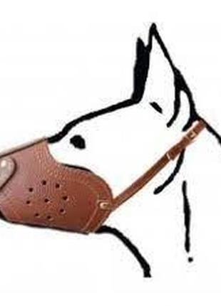 Намордник шкіряний (німецька вівчарка, доберман, коллі) коричневий закритий