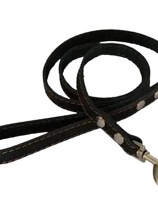 Кожаний поводок, довжина 1.2 м. ширина 14 мм. чорний