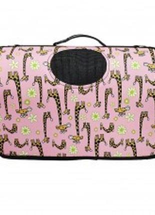 Сумка для тварин "жираф" рожева (розмір l)