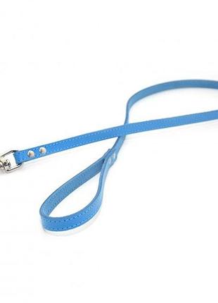 Повідець шкіра "весна" довжина 1.2 м ширина 12мм. синій