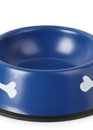Миска з нержавіючої сталі для собак 0,8л (діаметр 26см) синя