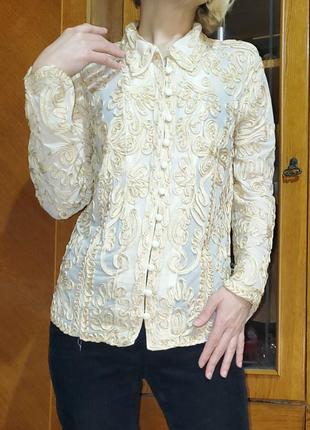 Винтажная шикарная нюдовая блуза queenspark винтаж ретро