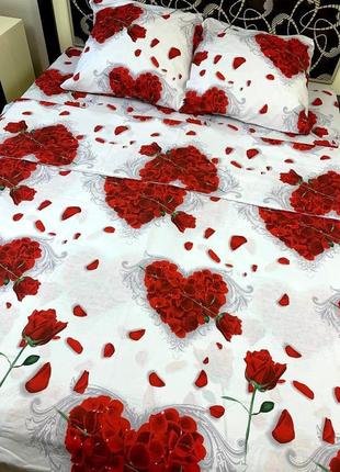 Комплект постельного белья роза сердце евро bf9 фото
