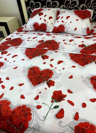 Комплект постельного белья роза сердце евро bf10 фото
