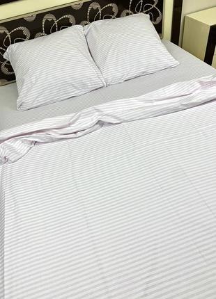 Комплект постельного белья белая полоска евро bf2 фото
