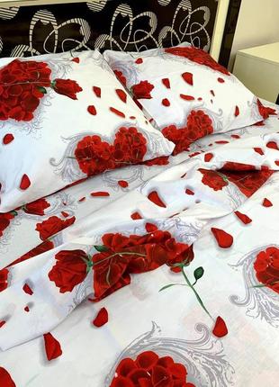 Комплект постельного белья роза сердце полуторный bf1 фото
