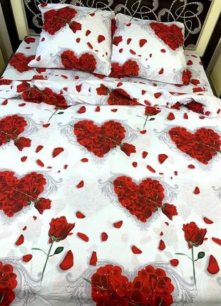 Комплект постельного белья роза сердце полуторный bf9 фото