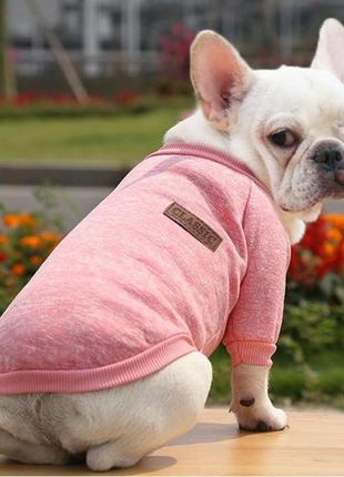 Модный мягкий свитер "классик" для кошек и собак, розовый l