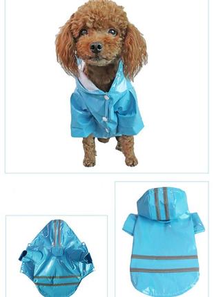 Дождевик для собак (размер s) голубой4 фото