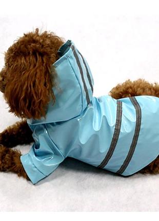 Дощовик для собак (розмір s) блакитний3 фото