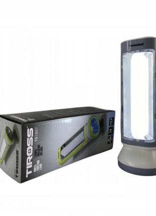 Ліхтар-лампа 2в1 акумуляторний tiross польша туристичний 650люм фонарь-світильник кемпінговий ударостійкий энергозберігаючий2 фото