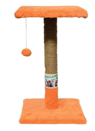 Когтеточка пушистик с полкой 30х30х50см