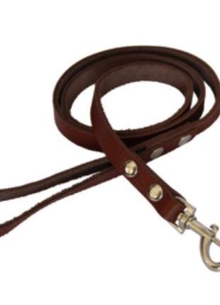 Шкіряний повідець довжина 12 м ширина 10 мм коричневий