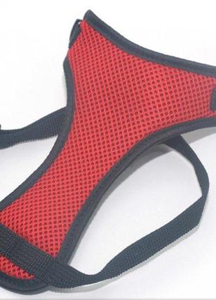 Шлея для собак спорт №2, нагрудник сетка красная
