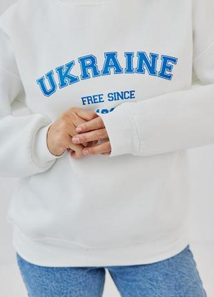 Новинка ! стильний жіночий світшот ! теплий світшот з принтом україна2 фото