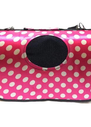 Сумка для тварин "горошок білий" (розмір s)