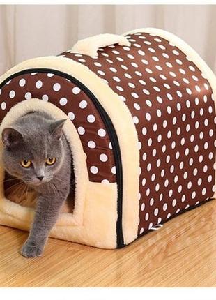Будиночок-лежак для котів та собак 2в1 трансформер 40*40*40