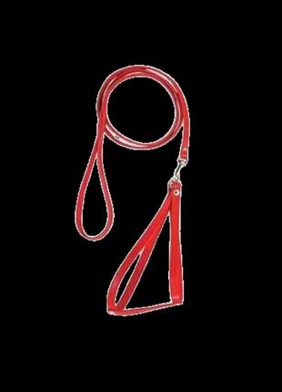 Шлейка + поводок `лодочка` капроновая 30х30-130 см ( красная )
