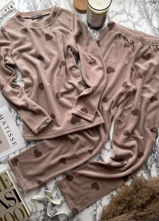 Тепла флісова піжама зі штанами