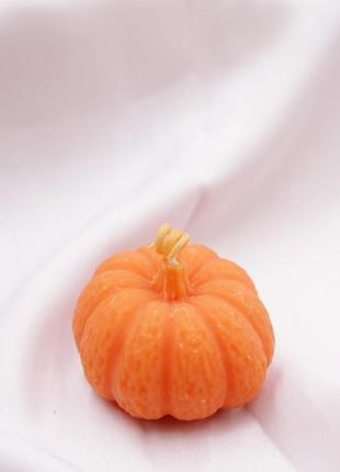 Свеча арбуз темно-оранжевый, подарок и сувенир ручной работы, свеча декорированная для романтики топ1 фото