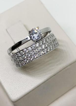 Перстень срібного з фіанітом "надежа" 18,5 3,79 г