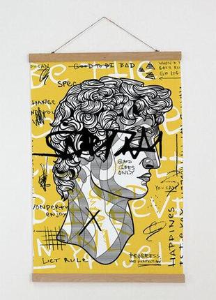 Декоративний тканинний постер, плакат з принтом «давид. графіка» 60х93 см (tpsr_22s013)