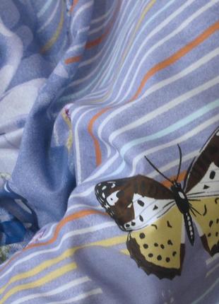 2-х спальний комплект постільної білизни, україна, тканина сатин люкс, метелики, блакитний з компаньйоном4 фото