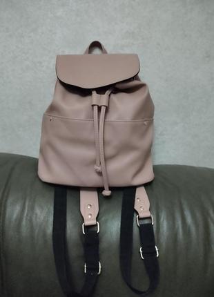 Жіночий рюкзак-сумка рожево-пудровий even odd