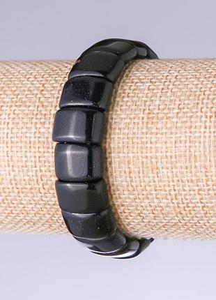 Браслет авантюрин "синий песок" звено 15х11мм на резинке