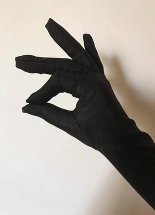Перчатки длинные до выше локтя атлас атласные оперные винтаж винтажные чёрные ткань тканевые4 фото